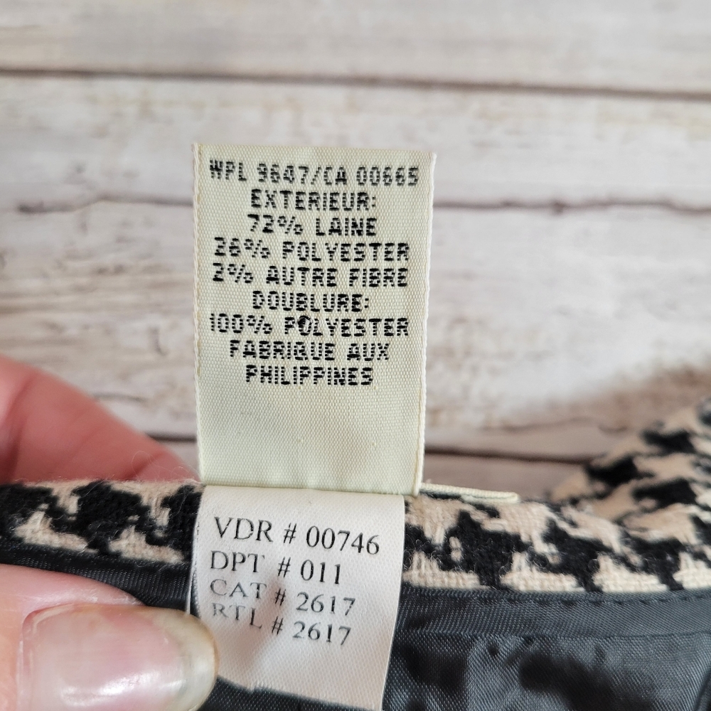 Eddie Bauer Womens Black and Cream Houndstooth A-line Skirt Size 6 - Picture 13 of 14